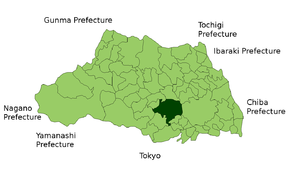 Lage Kawagoes in der Präfektur