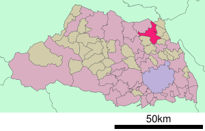 Lage Kazos in der Präfektur