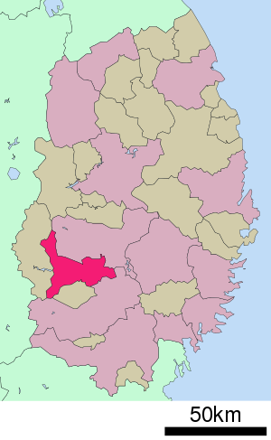 Lage Kitakamis in der Präfektur