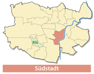 Lage von der Südstadt in Kassel