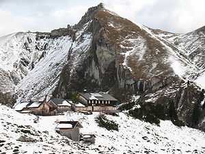 Landsberger Hütte vor der Schochenspitze