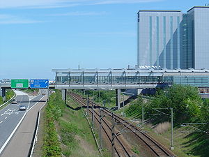 Die in Hochlage befindliche Endstation Lufthavnen