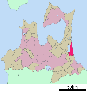 Lage Misawas in der Präfektur
