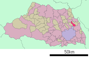 Lage Miyashiros in der Präfektur