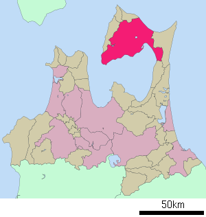 Lage Mutsus in der Präfektur