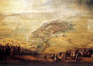 Die Belagerung von Gravelines von Pieter Snayers. Öl auf Leinwand. Museo del Prado, Madrid.