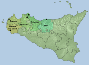 Karte der Kirchenprovinz Palermo