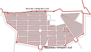 Plan für die Südausdehnung der Stadt im Jahr 1646.