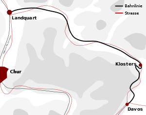 Strecke der Rhätische Bahn