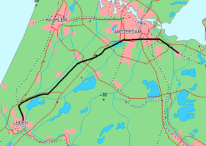 Strecke der Bahnstrecke Weesp–Leiden