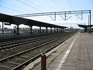 Der Bahnhof in Pruszcz Gdański (Praust)