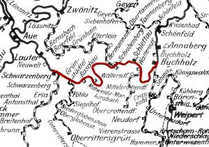 Strecke der Bahnstrecke Annaberg-Buchholz–Schwarzenberg