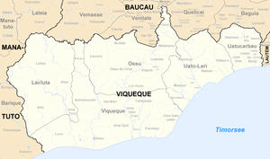 Bibileo bildet zwei voneinander getrennte Territorien im Subdistrikt Viqueque.
