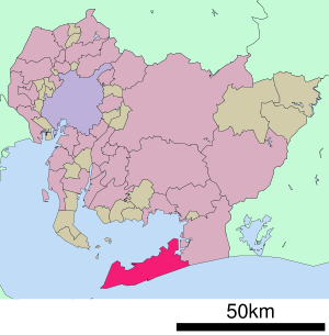 Lage Taharas in der Präfektur