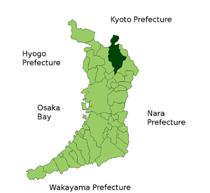 Lage Takatsukis in der Präfektur