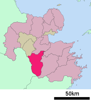 Lage Taketas in der Präfektur