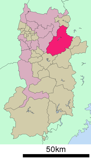 Lage Udas in der Präfektur