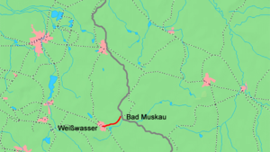 Strecke der Bahnstrecke Weißwasser–Bad Muskau