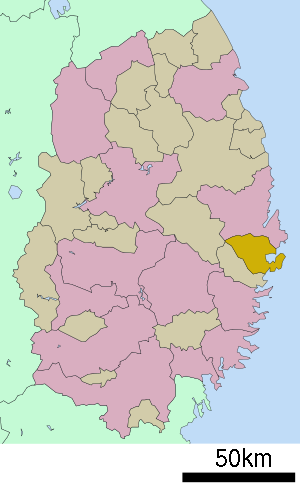 Lage Yamadas in der Präfektur