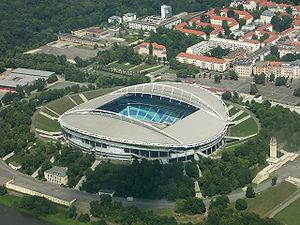 Das Leipziger Stadion von oben