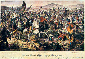 Schlacht auf dem Amselfeld von Adam Stefanović, Öl, 1870