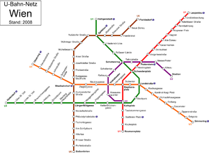 Netzplan der Wiener U-Bahn