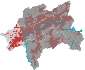 Lage des Bezirks Vohwinkel in Wuppertal