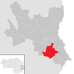 Lage der Gemeinde Übersbach im Bezirk Fürstenfeld (anklickbare Karte)