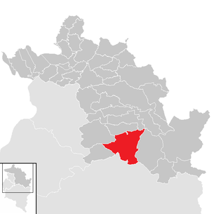 Lage der Gemeinde Au (Vorarlberg) im Bezirk Bregenz (anklickbare Karte)