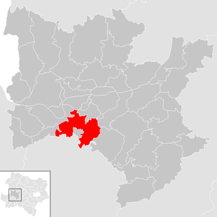Lage der Gemeinde Artstetten-Pöbring im Bezirk Melk (anklickbare Karte)