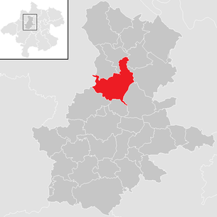 Lage der Gemeinde Bruck-Waasen im Bezirk Grieskirchen (anklickbare Karte)