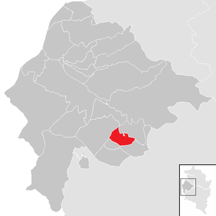 Lage der Gemeinde Düns im Bezirk Feldkirch (anklickbare Karte)