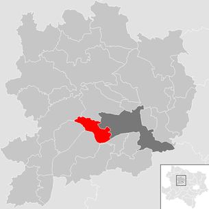 Lage der Gemeinde Dürnstein im Bezirk Krems-Land (anklickbare Karte)