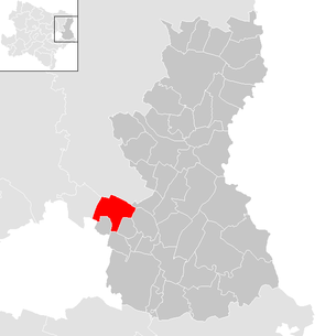 Lage der Gemeinde Deutsch-Wagram im Bezirk Gänserndorf (anklickbare Karte)