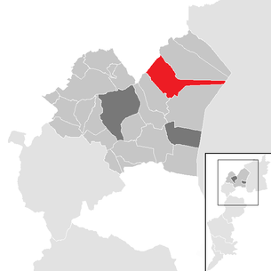 Lage der Gemeinde Donnerskirchen im Bezirk Eisenstadt-Umgebung (anklickbare Karte)