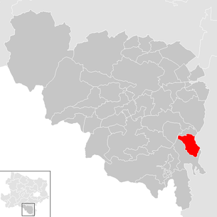 Lage der Gemeinde Edlitz im Bezirk Neunkirchen (anklickbare Karte)