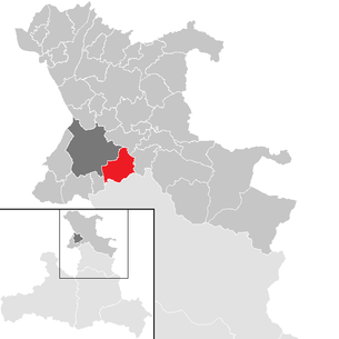 Lage der Gemeinde Elsbethen im Bezirk St. Johann im Pongau (anklickbare Karte)