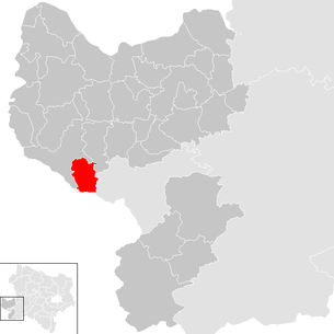 Lage der Gemeinde Ertl im Bezirk Amstetten (anklickbare Karte)