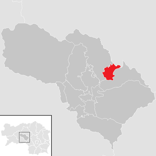 Lage der Gemeinde Feistritz bei Knittelfeld im Bezirk Knittelfeld (anklickbare Karte)