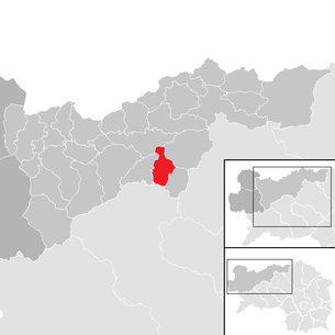 Lage der Gemeinde Gaishorn am See im Bezirk Liezen (anklickbare Karte)