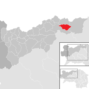 Lage der Gemeinde Gams bei Hieflau im Bezirk Liezen (anklickbare Karte)