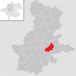 Lage der Gemeinde Grieskirchen im Bezirk Grieskirchen (anklickbare Karte)
