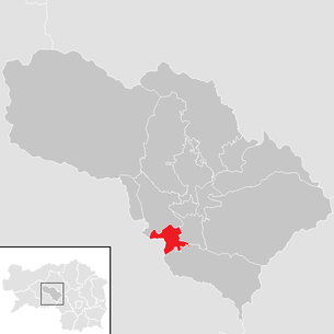 Lage der Gemeinde Großlobming im Bezirk Knittelfeld (anklickbare Karte)