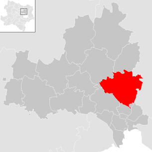 Lage der Gemeinde Harmannsdorf (Niederösterreich) im Bezirk Korneuburg (anklickbare Karte)