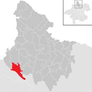 Lage der Gemeinde Hofkirchen im Mühlkreis im Bezirk Rohrbach (anklickbare Karte)
