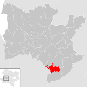 Lage der Gemeinde Kirnberg an der Mank im Bezirk Melk (anklickbare Karte)
