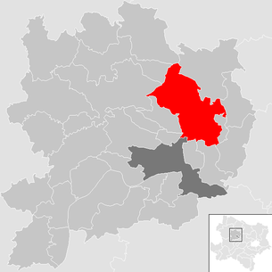 Lage der Gemeinde Langenlois im Bezirk Krems-Land (anklickbare Karte)