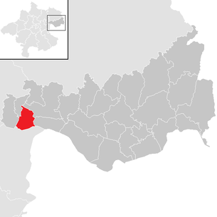 Lage der Gemeinde Langenstein (Oberösterreich) im Bezirk Perg (anklickbare Karte)