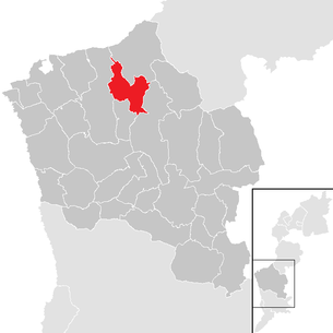 Lage der Gemeinde Mariasdorf im Bezirk Oberwart (anklickbare Karte)