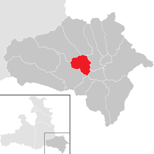 Lage der Gemeinde Mauterndorf im Bezirk Hallein (anklickbare Karte)